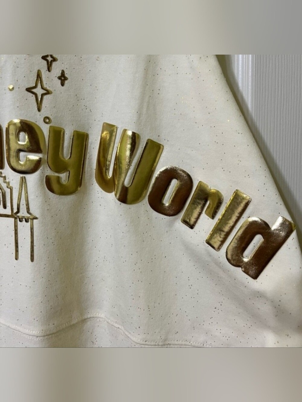 Walt Disney World Gold Cinderella Castle Glitter Spirit Jersey - Picture 8 of 11